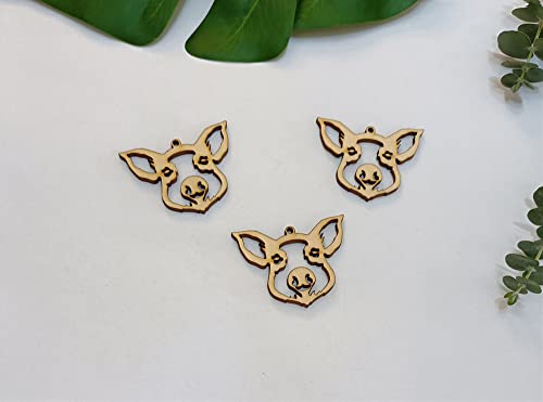 30pcs of Pig Wood Earring Blanks,DIY Farmhouse Wood Earrings Blanks for Craft Jewelry Making(2'') Yuxuanish