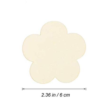 Artibetter 10pcs Unfinished Wooden Plum Flower Shape Cutout Discs for DIY Craft - 6cm ARTIBETTER