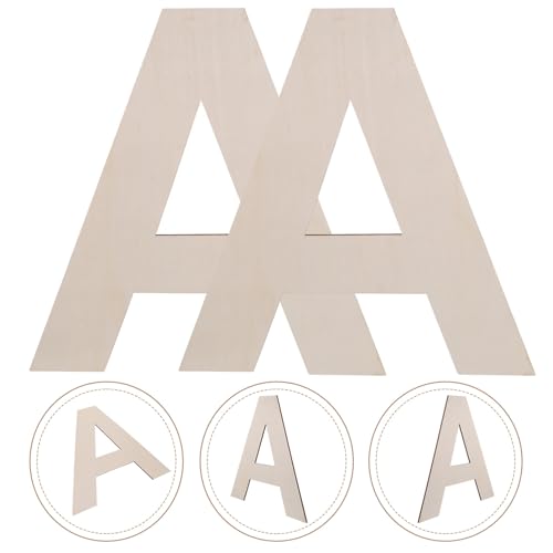 VOSAREA 2pcs Decor Unfinished Letters Cutouts DIY Sign Unfinished Wooden Letter Blank Craft Wooden Letters Wooden Craft Letter Sign Wooden Product VOSAREA