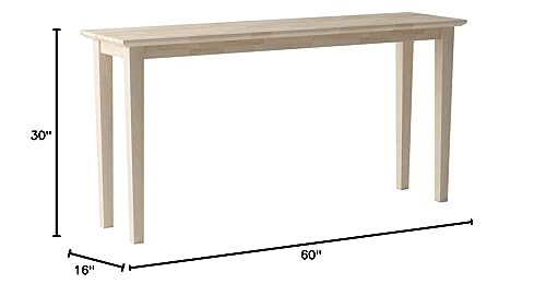 IC International Concepts Console Table, 60 in, Unfinished