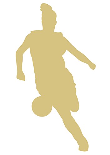 Soccer Player Girl Cutout Unfinished Wood Shape Sports Door Hanger Everyday Sports MDF Shape Canvas Style 4 - WoodArtSupply