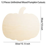 12 Pieces Large Wood Pumpkin Cutouts Blank Pumpkin Shape Cut Out Wooden Pumpkin Cutout Unfinished Wood Craft for Fall Party DIY Thanksgiving AWIZOM