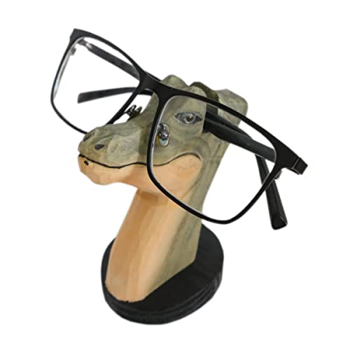 Red Dollar Handmade Wood Carved Animal Eyeglass Holder, Cute Sunglasses Display Stand, Nightstand Home Office Desk Decor, Christmas Holiday New Year Red Dollar