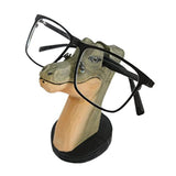 Red Dollar Handmade Wood Carved Animal Eyeglass Holder, Cute Sunglasses Display Stand, Nightstand Home Office Desk Decor, Christmas Holiday New Year Red Dollar