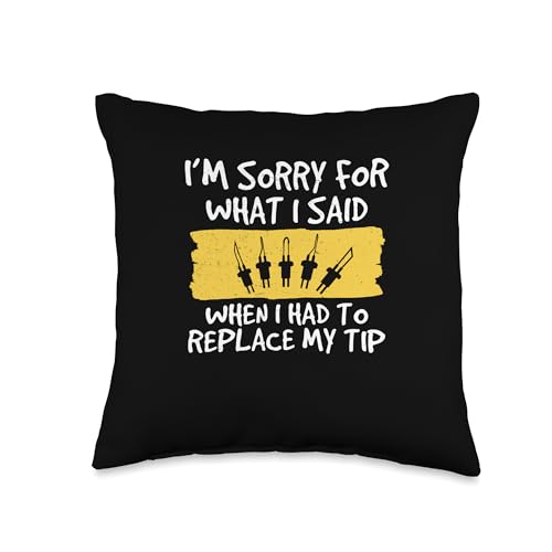 Pyrographer Artist & Woodburner Apparel For Men Woodburning to Replace My Tip Funny Pyrography Throw Pillow, 16x16, Multicolor Pyrographer Artist & Woodburner Apparel For Men