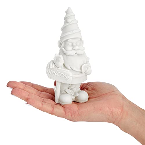 2 Pack Ceramics to Paint - Paint Your Own Garden Gnome Statues, Blank Paintable Ceramics for Adults (5 in) Bright Creations