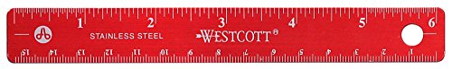 Westcott Stainless Steel Office Ruler with Non Slip Cork Base, 6-Inch (10414) - WoodArtSupply