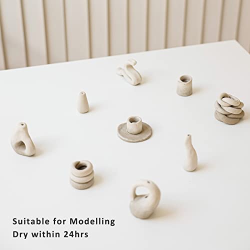 ReArt Natural Air-Dry Clay, Baking Clay, Low Fire Pottery Clay10LBs with 40 Pcs Pottery Tools Clay Sculpting Tool Set, All-Purpose Modeling Clay ReArt