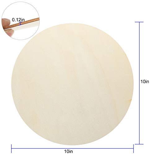 ZOEYES 20 Pack 10 Inch Wood Rounds Unfinished Wooden Circles 1/8 Inch Thick Basswood Plywood Wooden Sheets Wood Circle for Crafts Painting Door - WoodArtSupply