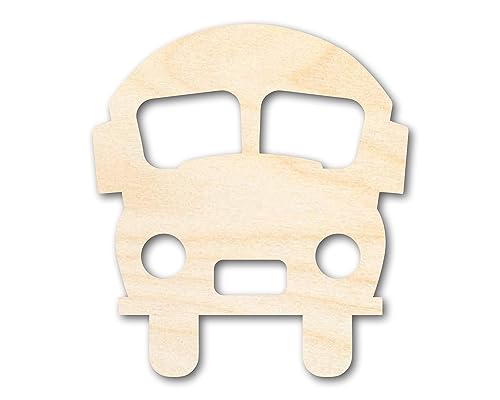 Unfinished Wood Cute School Bus Shape | Back to School | Kids Crafts | Craft Cutout | up to 36" DIY 3" / 1/2" - WoodArtSupply