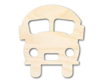 Unfinished Wood Cute School Bus Shape | Back to School | Kids Crafts | Craft Cutout | up to 36" DIY 3" / 1/2" - WoodArtSupply