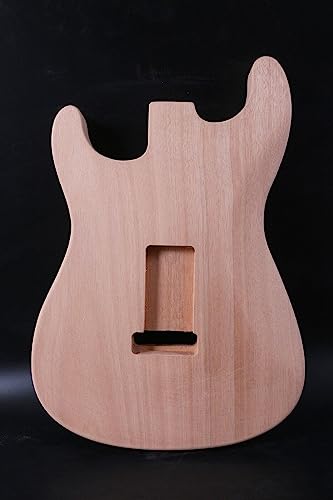 Unfinished Guitar Body for ST guitar project DIY Mahogany Wood SSS pickups Style Bolt On Heel - WoodArtSupply