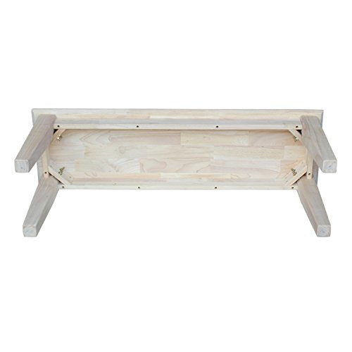 International Concepts Shaker Style Bench, Unfinished