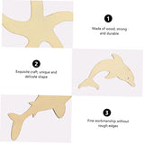 ibasenice 56 Pcs Ocean Cartoon Wood Chips Ornaments for Kids Unfinished Wood Seahorse Ocean Life Cutouts Wood Paint for Crafts Wood Cutouts for ibasenice