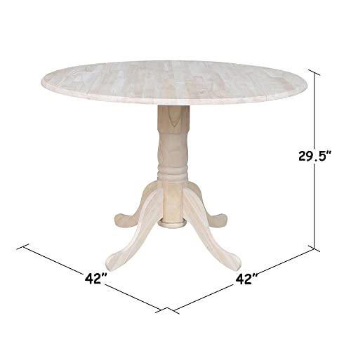 "International Concepts 42-Inch Dual Drop Leaf Table, Unfinished