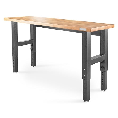 Gladiator 6' Adjustable Height Hardwood Workbench, GAWB06HW Gladiator