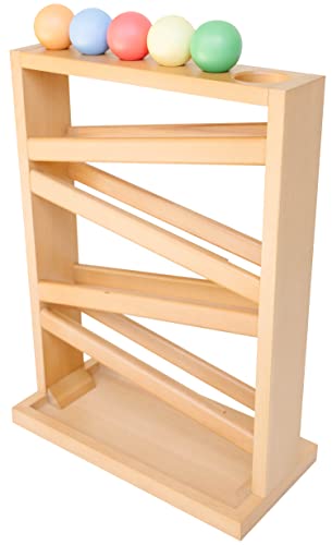 Montessori Ball Tracker Wooden Ball Drop - Wood Toys for 3 Year Old - Educational Toy for Baby and Toddler - Ball Ramp Maze Run Track - Baby Ball Montessori & Me