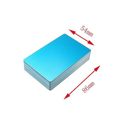 ZYAMY 50pcs Metal Business Cards Laser Engraving Blanks, Blue Sublimation Metal Cards Aluminum Blanks for Engraving, DIY, Gift Cards, Office Name - WoodArtSupply