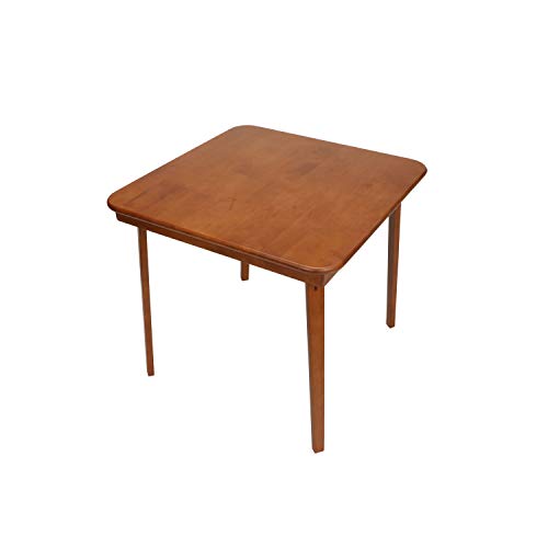 STAKMORE Straight Edge 32" Square Folding Card Table, Cherry Finish MECO