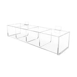 Marketing Holders 2 Pack Slatwall Acrylic Retail Tray Four Compartment 15.75" Wide x 4.75" Deep Clear Product Merchandise Storage Organizer for Marketing Holders