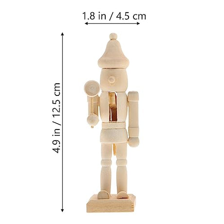 MAGICLULU 3Pcs Christmas Wooden Unfinished Nutcracker Wooden Nutcracker to Paint Unpainted Nutcracker for Christmas Decor DIY Craft MAGICLULU