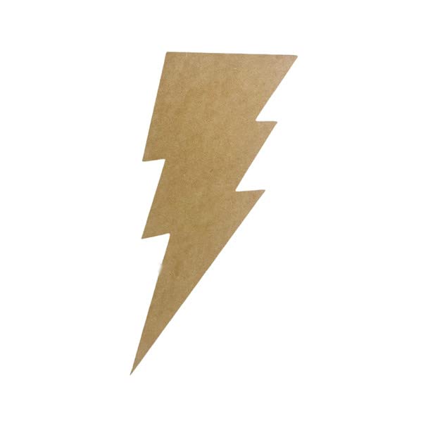 Lightning Bolt Unfinished Cutout, Wooden Shape, Paintable Wooden MDF, Build-A-Cross