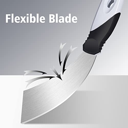 Mister Rui Paint Scraper, 2 Inch Metal Small Putty Knife Scraper Tool for Wood, Stainless Steel Knife Paint Scraper with Hammer End, 2 Inch Paint Mister Rui