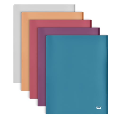 Mr. Pen- Plastic Folders with Pockets and Prong, 5 Pack, Assorted Colors, Pocket Folders, Folders with Prongs, File Folders with Fasteners, 2 Pocket Mr. Pen