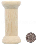 CleverDelights 2 3/4" x 1 1/4" Wood Spools - 5 Pack - Empty Craft Spools CleverDelights