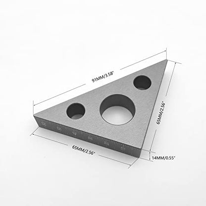 Right Angle Ruler, 45 n 90 Degree Small Aluminum Alloy Triangle Ruler with Both Imperial and Metric Scales Machinist Carpenter's Square Measuring - WoodArtSupply