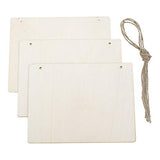 Samanter 3Pack Blank Wood Sign for Craft Unfinished Hanging Wooden Board with Hole DIY Door Wall Decor Holiday Decoration Samanter