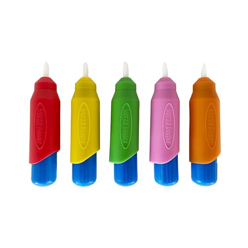 5 Multi-Color Aqua Brushes, Paint with Water Brush Set, Replacement Water Doodle Wow Pens by Kanga Toys for Drawing Books or Magic Mats, for Kids KangaToys