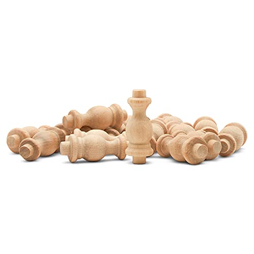 Wooden Baluster Spindles 1-1/2", Pack of 25 Wood Spindles for Crafts, Woodworking, and Furniture, by Woodpeckers Woodpeckers