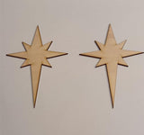 Set of 15 North Star Wood Blanks,Nativity Bethlehem Unfinished Wood Sta for Craft Supplies (4'') RUIXUAN