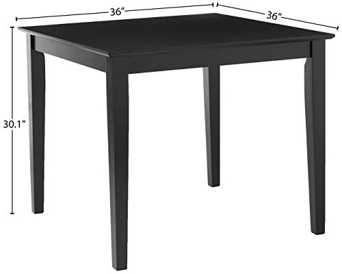 IC International Concepts Solid Wood Top Dining Table, Black IC International Concepts