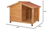 TRIXIE natura Lodge Dog House, Covered Porch, Hinged Roof, Adjustable Legs, Brown, Small TRIXIE