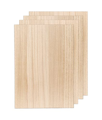 4 Pack MDF Wood Boards 12"x17"-1/4th inch Thick Wooden Planks, Double Sided Veneered MDF Sheet for Homemade DIY Crafts