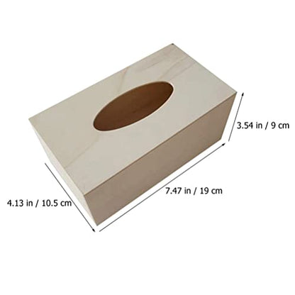 Operitacx Unfinished Wood Tissue Box Cover 5Pcs DIY Blank Wooden Napkin Box Rectangle Tissue Dispenser Box Cover for Arts Crafts Home Decoration - WoodArtSupply