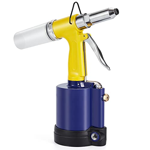 RZX Pneumatic Tool Air Riveter - 3/32", 1/8", 5/32", 3/16" and 1/4" Capacity with 50pcs Open End Blind Rivet (1) RZX