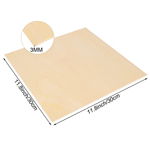 20 Pack 11.8 × 11.8 Inch Basswood Sheets 1/8 Bulk Plywood Sheets Unfinished Wood Boards for Crafts, DIY Project, Mini House Building Architectural