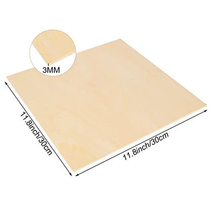 20 Pack 11.8 × 11.8 Inch Basswood Sheets 1/8 Bulk Plywood Sheets Unfinished Wood Boards for Crafts, DIY Project, Mini House Building Architectural