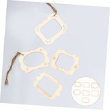 Operitacx 20pcs Small Photo Frame Wooden Shapes to Paint Blank Graffiti Cutouts Unfinished Wood Slices Undyed Photo Frame Pendants Wooden Picture Operitacx