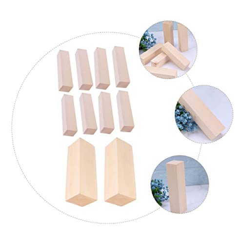 EXCEART 10 Pcs Carved Wooden Strips Wooden Whittling Kit Unfinished Wood Blocks Home Depot Unfinished Wood Blocks for Crafts Wood Squrae Sticks EXCEART