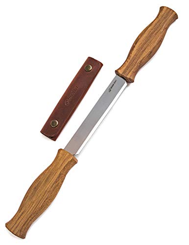 BeaverCraft Draw Knife with Leather Sheath DK1S-4,3" Straight Shave Knife Wood Carving Tools Woodworking Hand Tool - WoodArtSupply