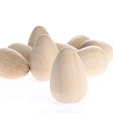 Factory Direct Craft Package of 27 Flat Bottomed Unfinished Wood Eggs for Holiday Crafts Decorating and Displaying Factory Direct Craft