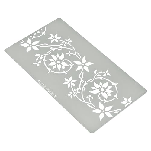 Aleks Melnyk No.257 Metal Stencil, Swirls, Ornaments, Flowers Vine, Patterns, Border, Small Stencil, 1 PC, Template for Wood Burning, Engraving, - WoodArtSupply