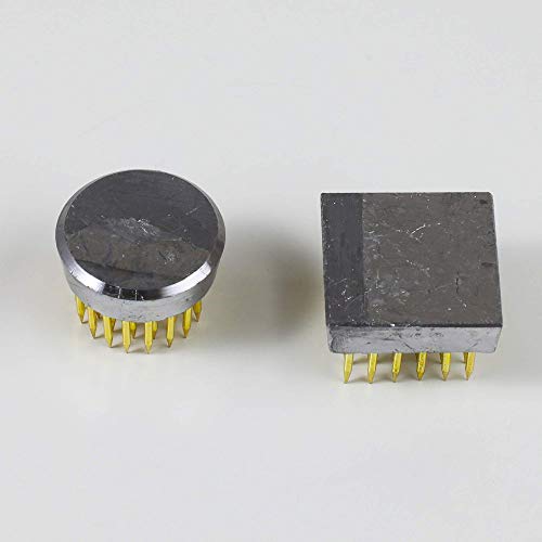 Wazakura 4PCS Mini Ikebana Kenzan Japanese Flower Holder, Made in Japan, Floral Arranging Pin Frog, Round Square - 1"(24mm) Brass Wazakura