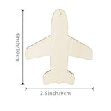 Airplane Wooden Outer Space Wood with Twines Art Unfinished Ornaments for Wedding Birthday Theme of Universe Party Decoration 20Pcs Zontween