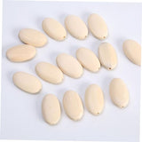 KALLORY 30 Pcs Unfinished Wooden Jewelry Wood Loose Beads Wooden Flat Beads Round Wood Bead Wood Crafts Spacer Bead Wood Beads Charm Pendant Kids KALLORY