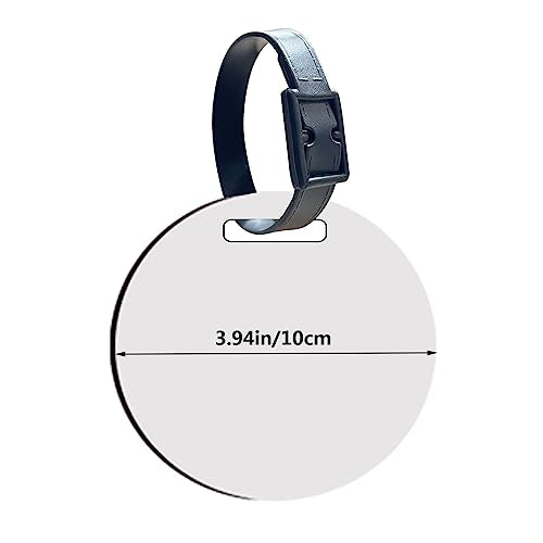 20 pcs Sublimation Blanks Luggage Tag Round Bulk MDF with Belt White Sublimation Blank Products Travel Bag Name ID Card Luggage Tags with AiDiYGECO
